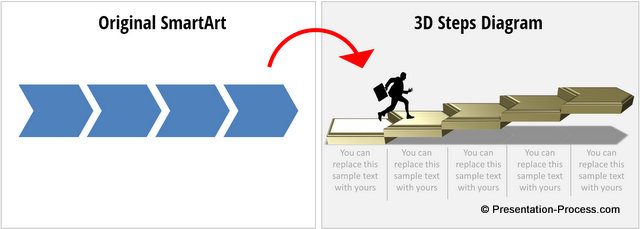 3d-step-makeover-from-smartart 3D Steps Diagrams from SmartArt