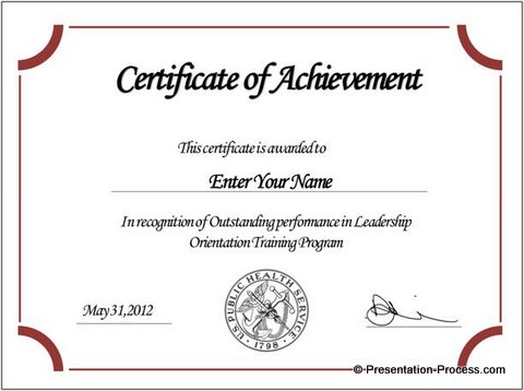 Certificate of Achievement