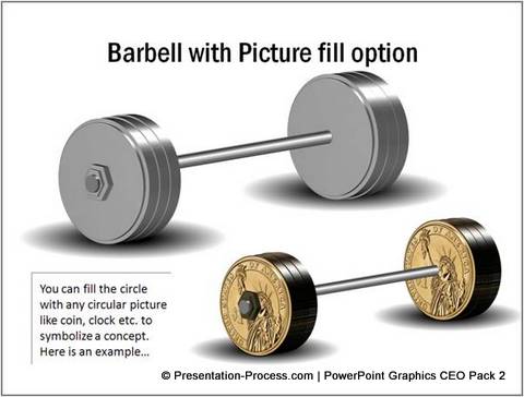 Bar bell Concept with Coin Image