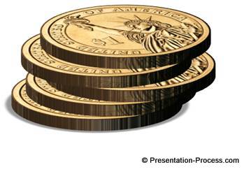3D coins in PowerPoint 