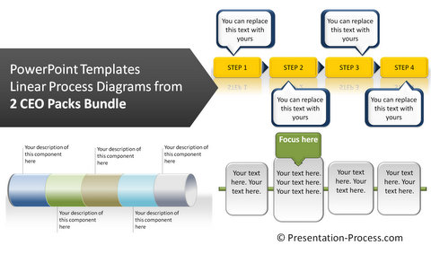 Linear Process Diagrams from PowerPoint CEO Packs Bundle