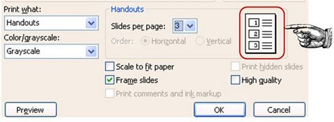  Handouts Per Slide Printing Option