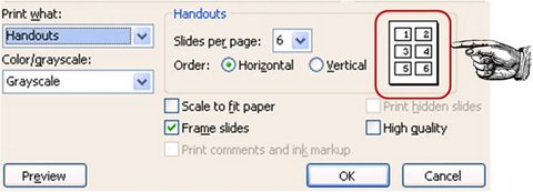 Printing 6 Slides per Page