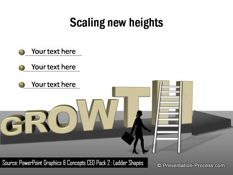 Growth text template in PowerPoint
