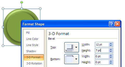 Top and Bottom Bevel Settings