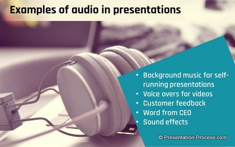 Examples of using audio in PowerPoint
