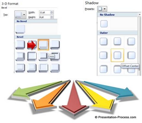 3D Bevel and Shadow to shape