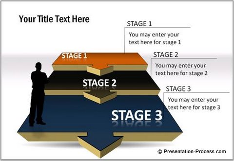 PowerPoint Arrow Stages 3d Template