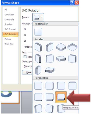 3d rotation option in PowerPoint