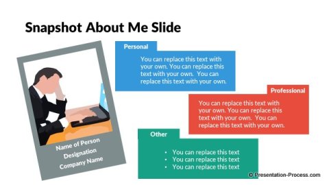 Snapshot about me slide