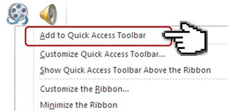 Quick Access Tool Bar Menu