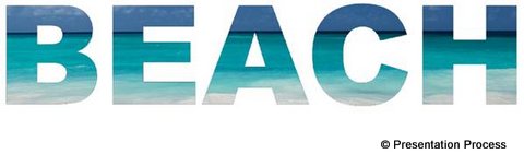 Beach text effect with layering