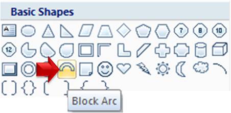 Block Arc Tool Menu Block Arc Tool Menu