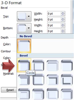 Bevel for bottom surface