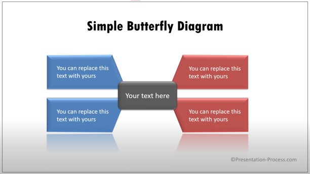 butterfly diagram simple powerpoint thumbnail