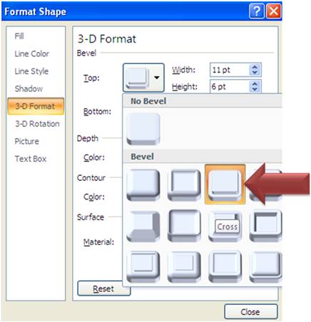 Adding bevel in PowerPoint