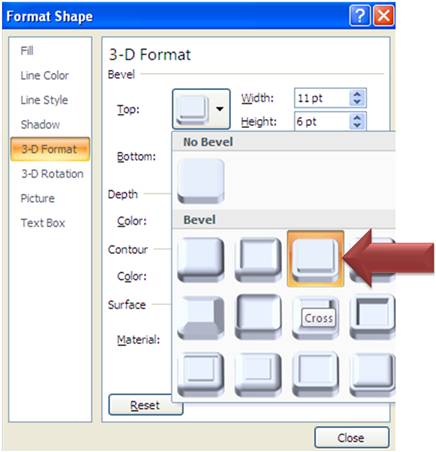 Adding bevel in PowerPoint