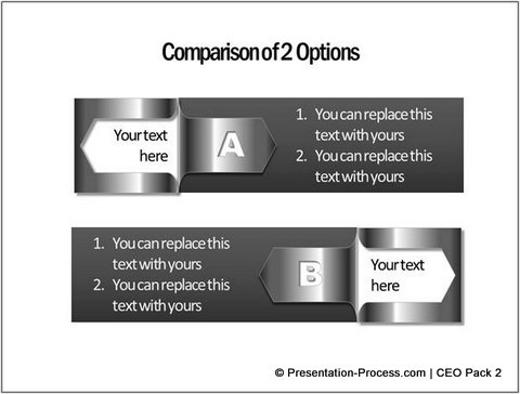 Comparison Template with Folder Corner from PowerPoint Charts CEO Pack 2