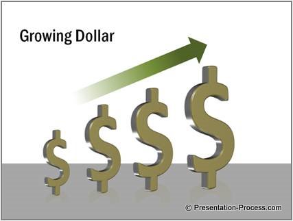 PowerPoint 3D Dollar Sign