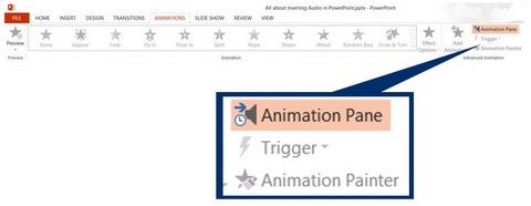 Go to animation pane Go to animation pane