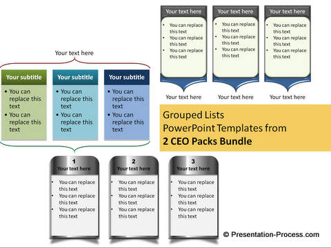 Grouped Lists Examples from CEO pack