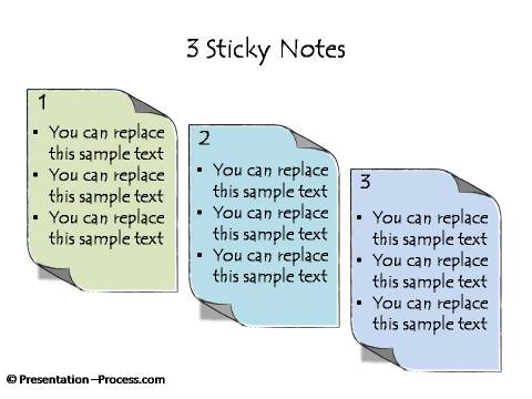 Three Numbered Hand Drawn Sticky Notes