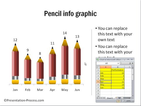 Pencil Infographic from Graphs pack
