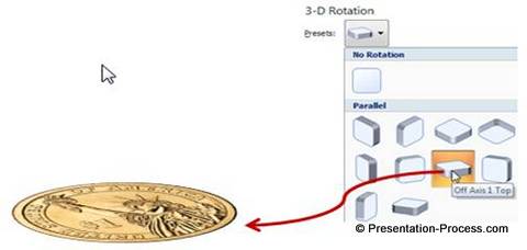 Perspective for coin