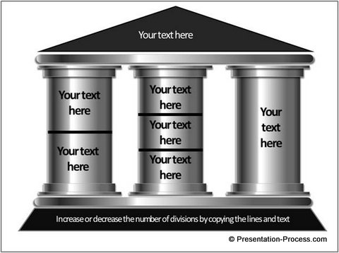 3D Pillar Diagram with gradient fill