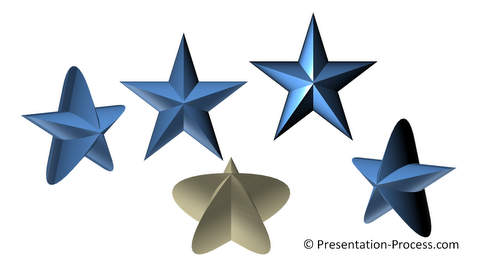 PowerPoint 3D Star shapes