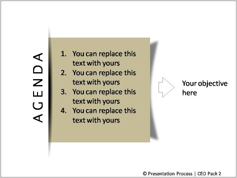 Agenda Points displayed with sticky note. CEO Pack 2