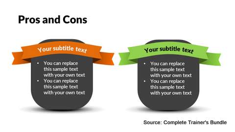 PowerPoint Pros and Cons Ribbons