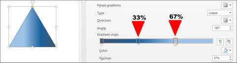 Gradient Fill Settings for Cone