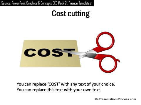 Cut Cost Concept related template with Text