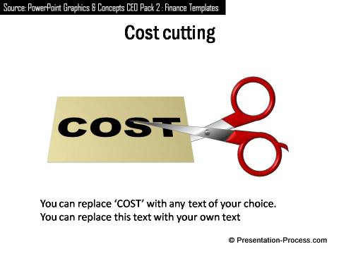 Cut Cost Concept related template with Text